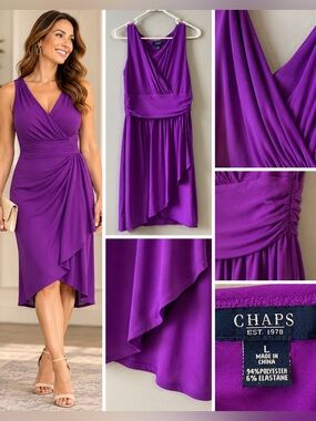 Chaps Purple Asymmetrical Dress